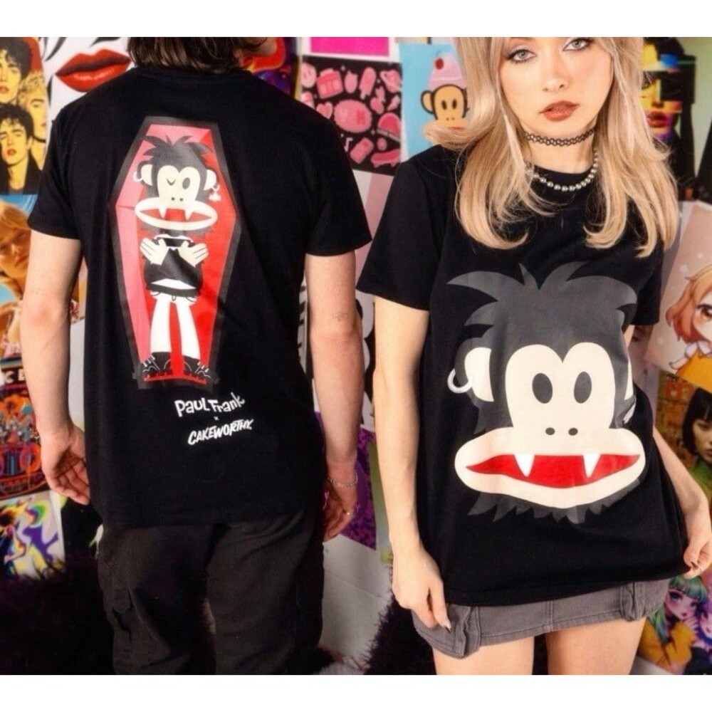 NEW Paul Frank Julius Monkey Old Skool Dracula Coffin Vampire Goth Shirt Punk